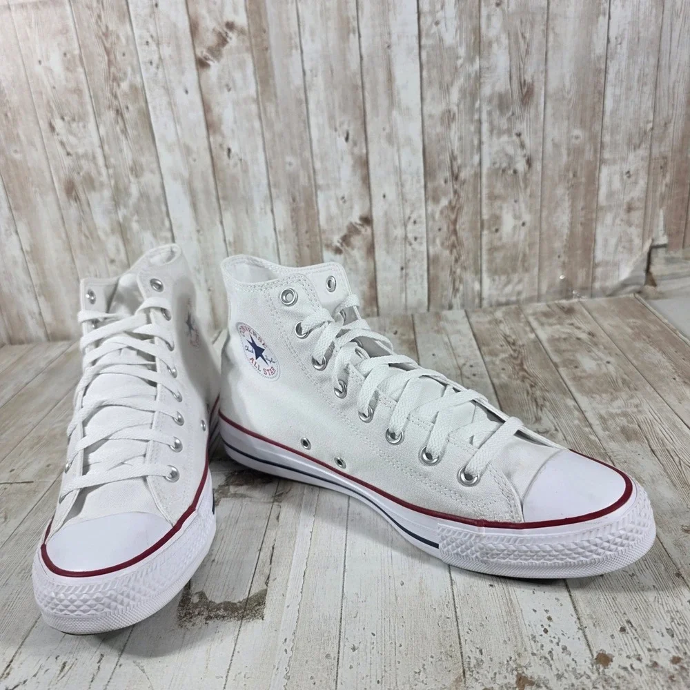 Converse Chuck‎ Taylor All Star High Top White Canvas Sneakers M7650 Womens 13